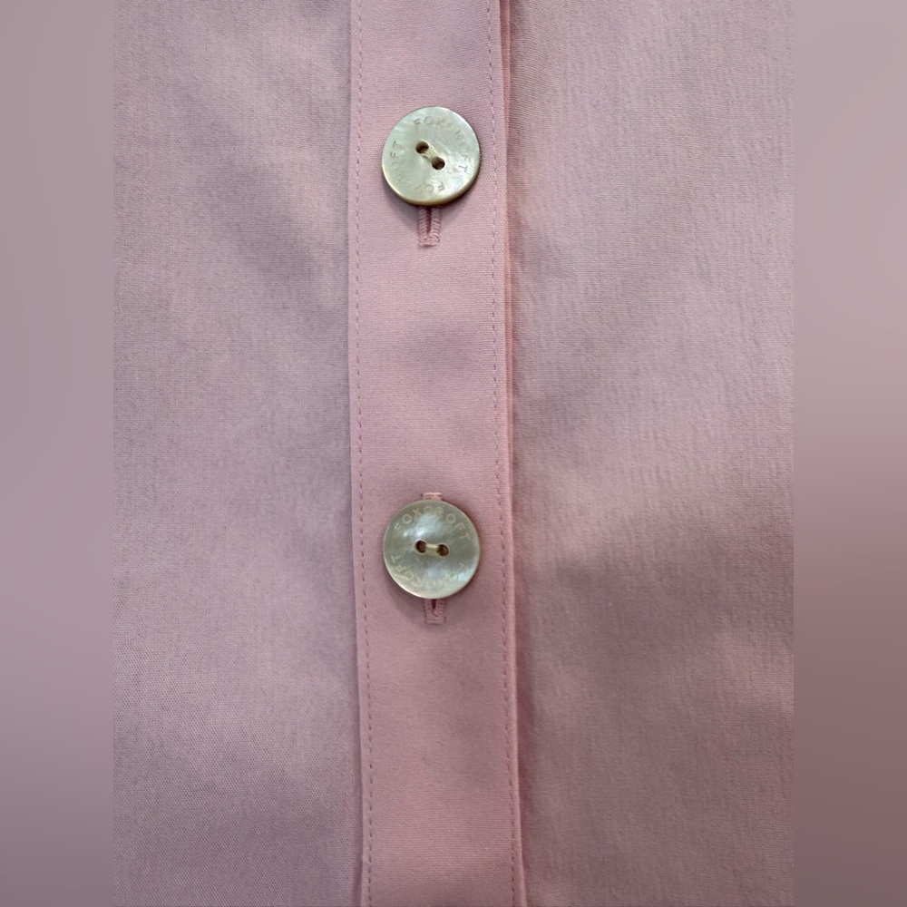 Foxcroft No Iron 3/4 Sleeve Tunic Pink Women's Button Down Top Blouse Size 12 - Picture 5 of 13